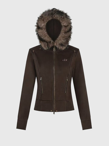 Evening Frame Leather Jacket – Chestnut Brown