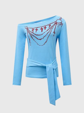 Soft Arc Tee – Cloud Blue