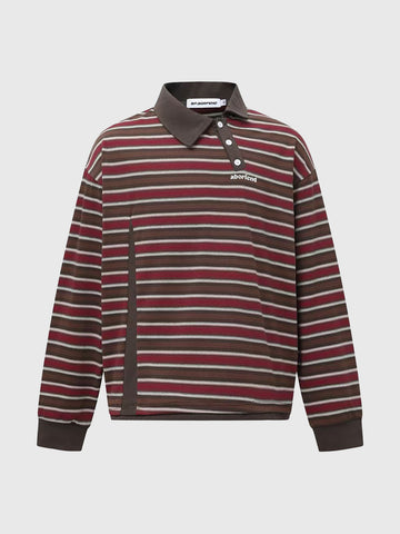 Coffee Drip Quarter Zip Sweatshirt – Brown Stripe