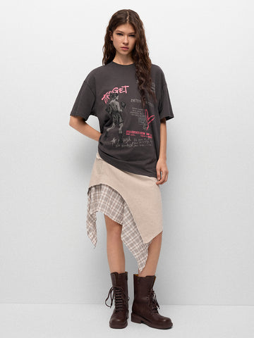 Mismatch Drift Skirt - Oat Static