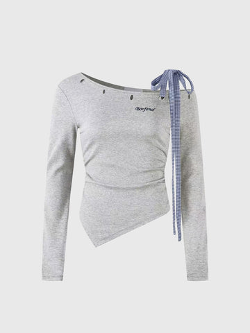 Knot Line Top – Pebble Grey