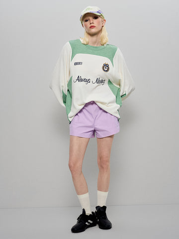 Color-Block Sweatshirt - Mint & White
