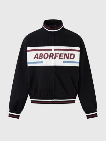 Rink Line Varsity Jacket - Black White