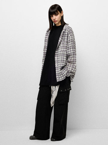 Cafeteria Check Shirt - White Purple