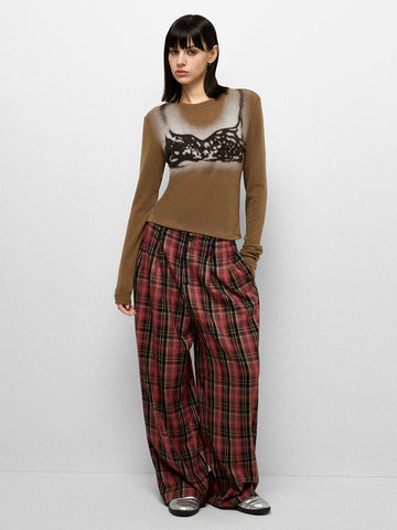 Sunset Tartan Pants - Red Brown