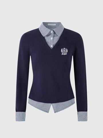 Afternoon Edit Knit – Navy Check