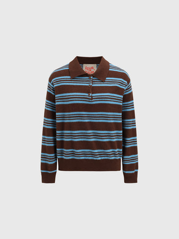 Hallway Stripe Sweater - Brown Blue