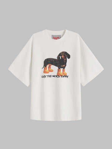 Dachshund Daydream Tee - Chalk White