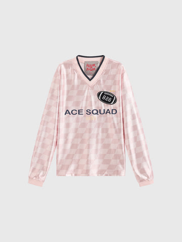 Touchdown Check Jersey Sweatshirt – Blush Blitz