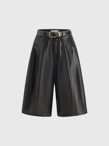 Lockstep Leather Shorts - Black Ink