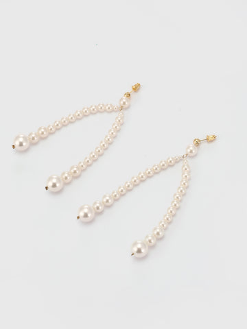 Slip Line Earrings - Pearl White