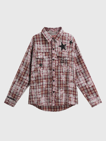 Star Clash Shirt - Crimson Plaid