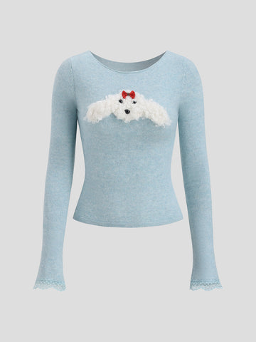 Puppy Pile Sweater - Baby Blue