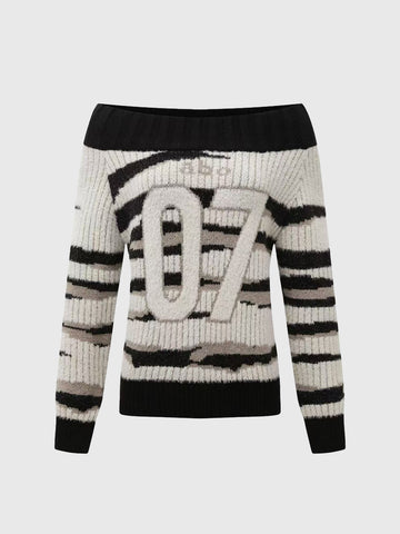 Shoulder Signal Sweater – Black Cream