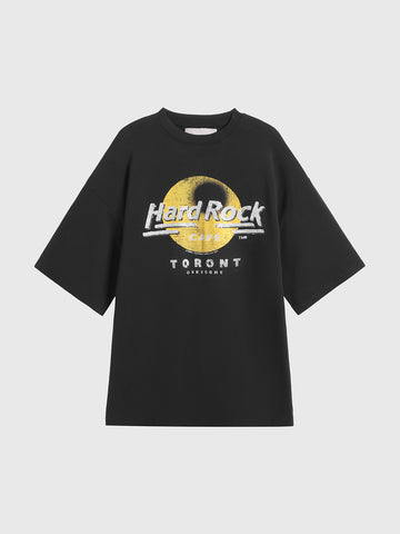 Moon Print Tee - Ink Yellow