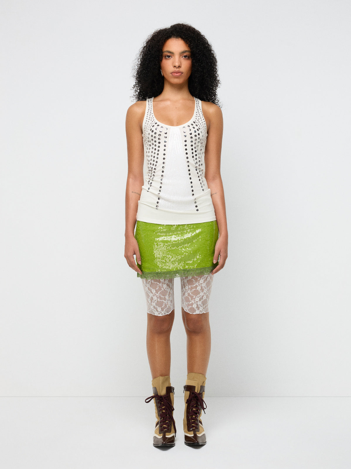 Crystal Trace Body Tank – Chalk White