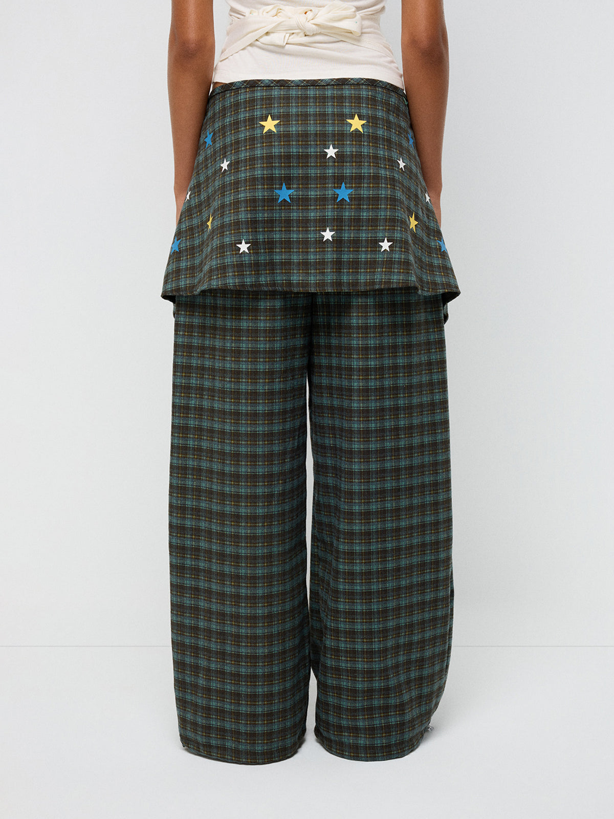 Double Vision Check Cut Pants – Forest Green