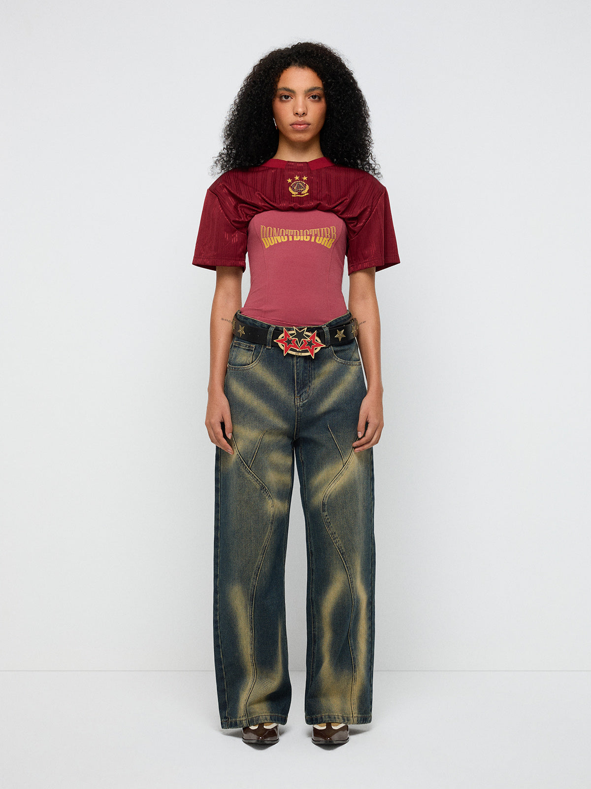 Redline Split Layer Jersey Tee – Cherry Red