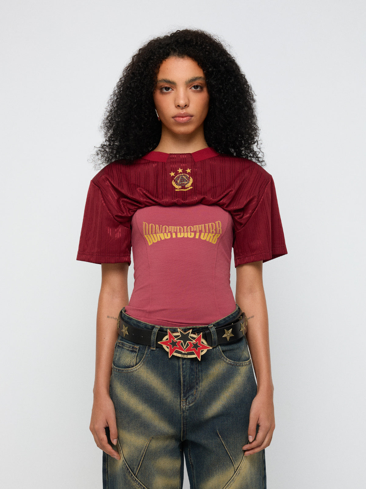 Redline Split Layer Jersey Tee – Cherry Red