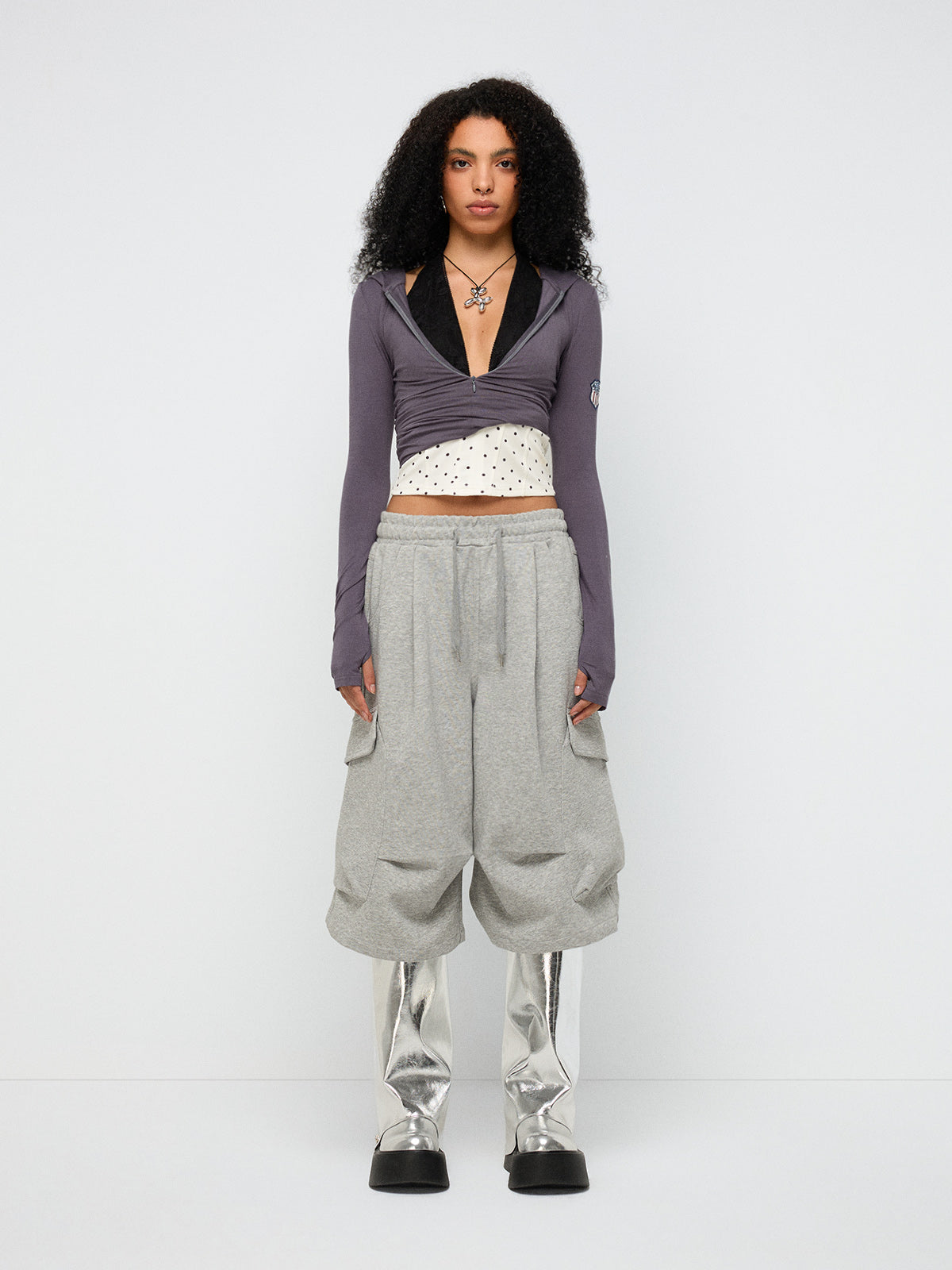 Final Hold Sleeve Top – Smoke Grey