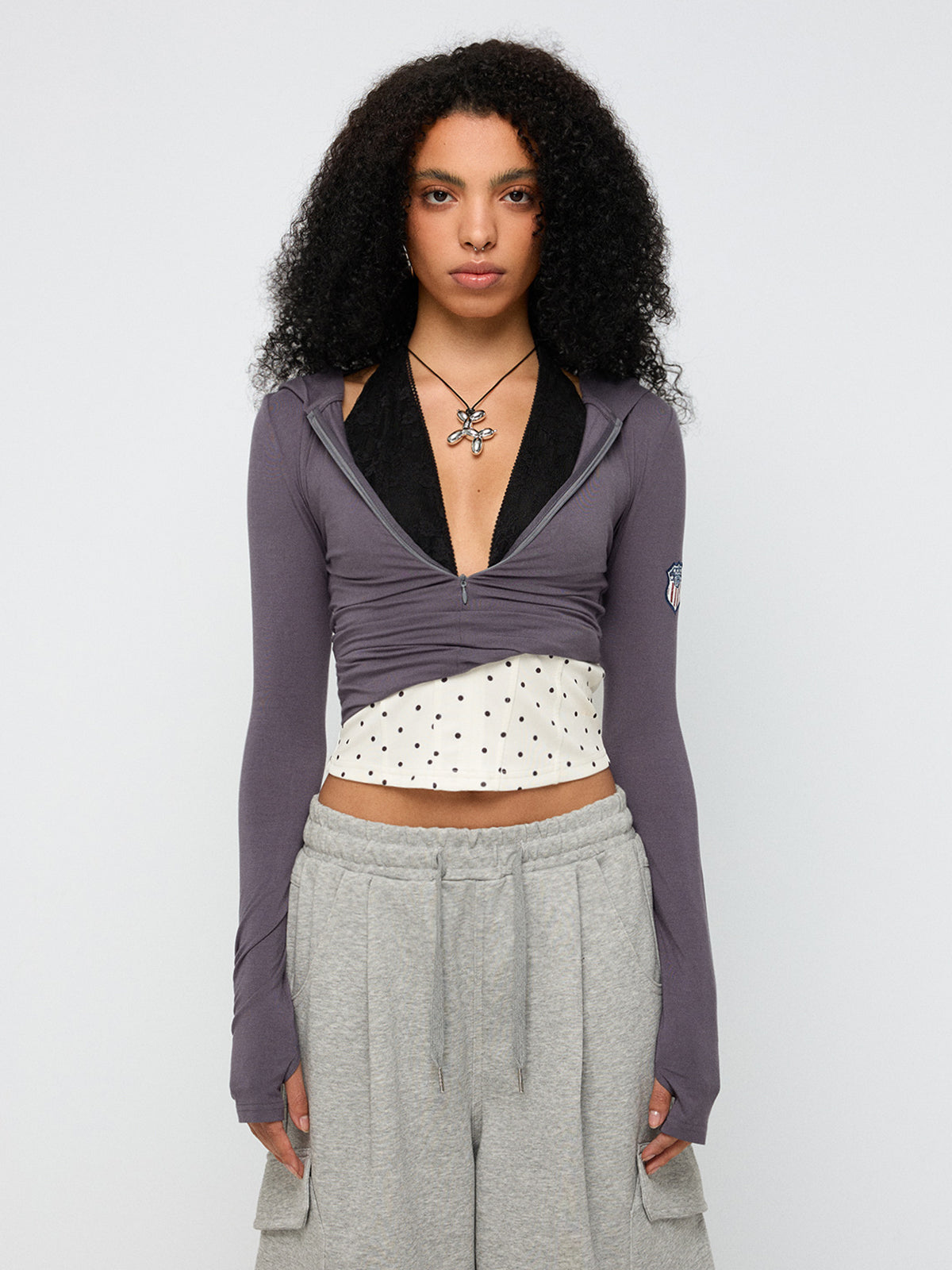 Final Hold Sleeve Top – Smoke Grey