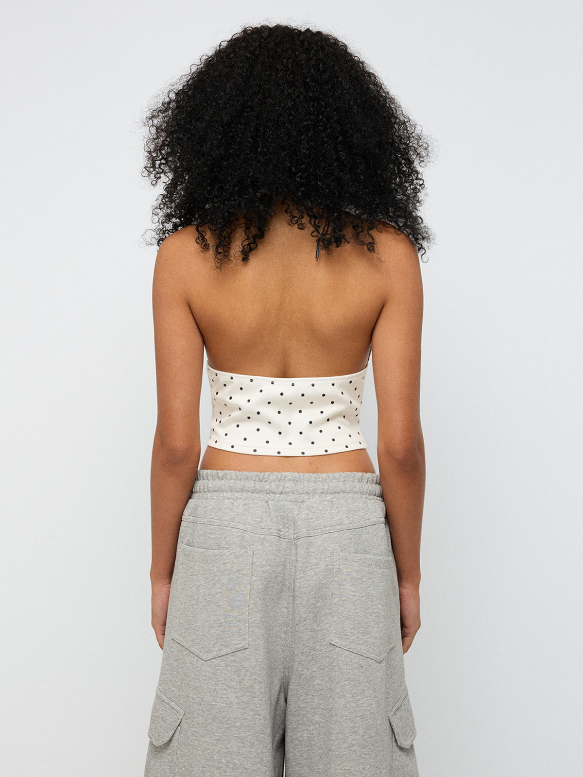 Close Enough Halter Top – Cream Black