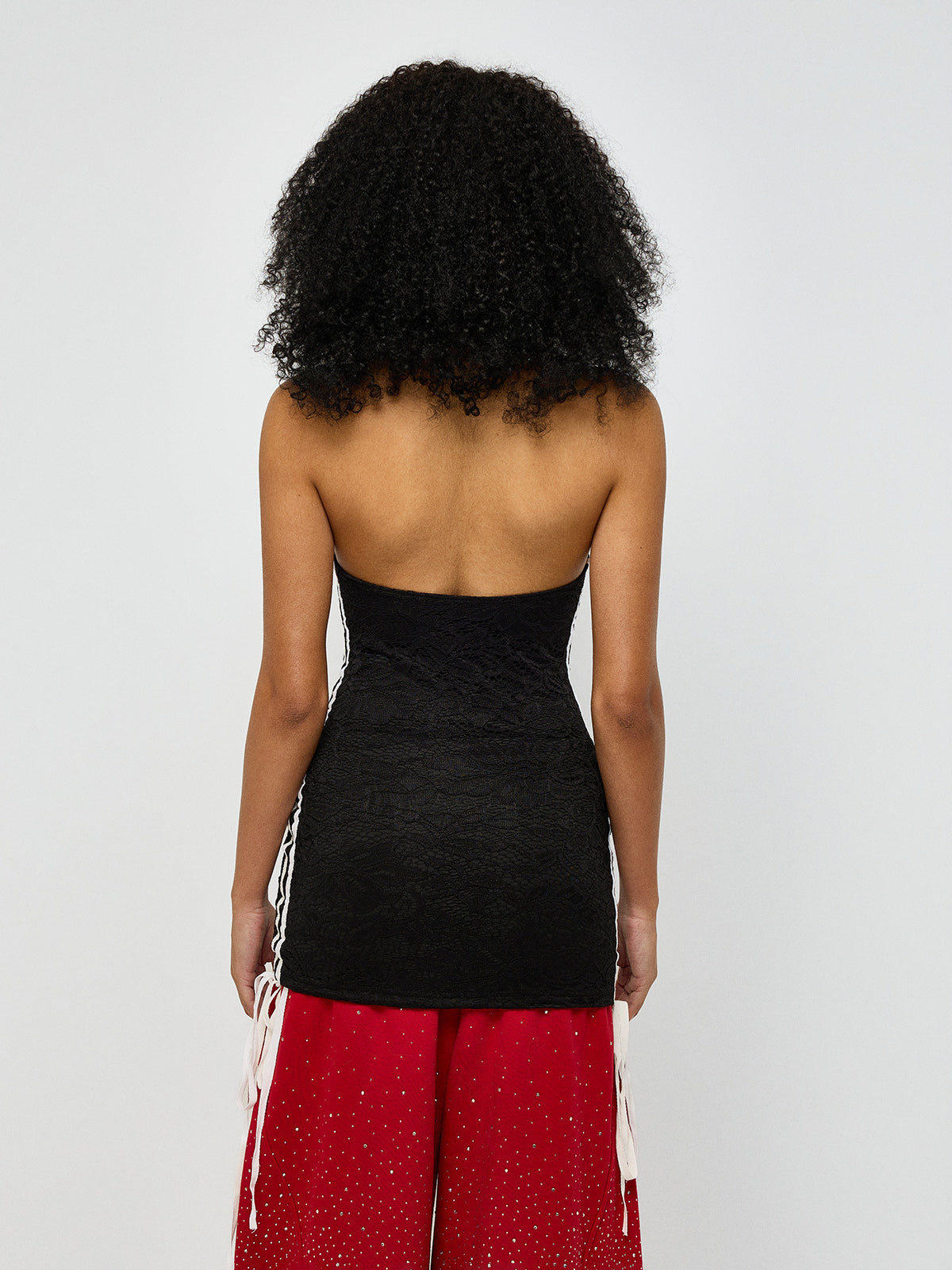 Held Breath Lace Halter Top – Black