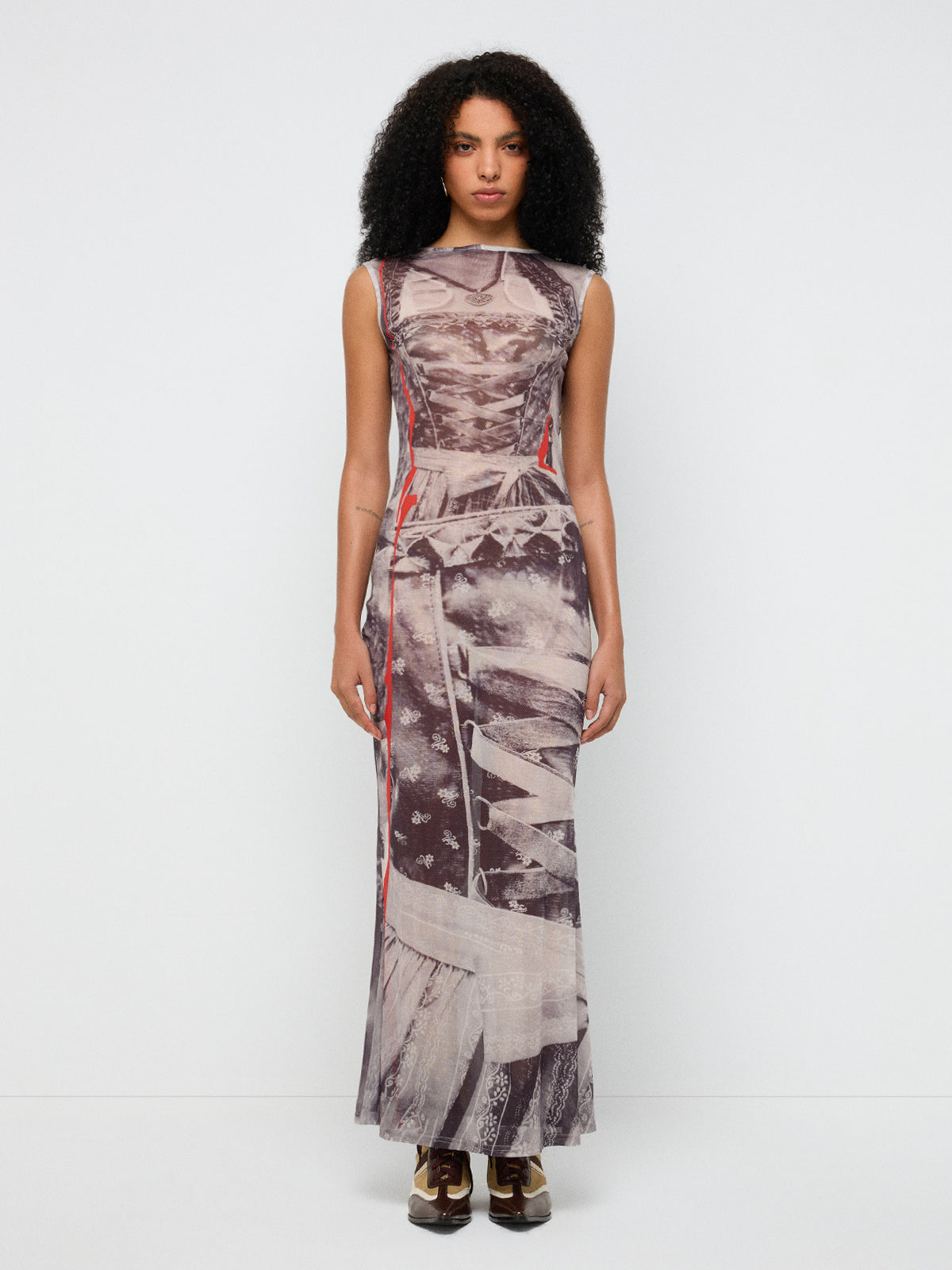 Transparent Rules Mesh Maxi Dress – Smoke Grey
