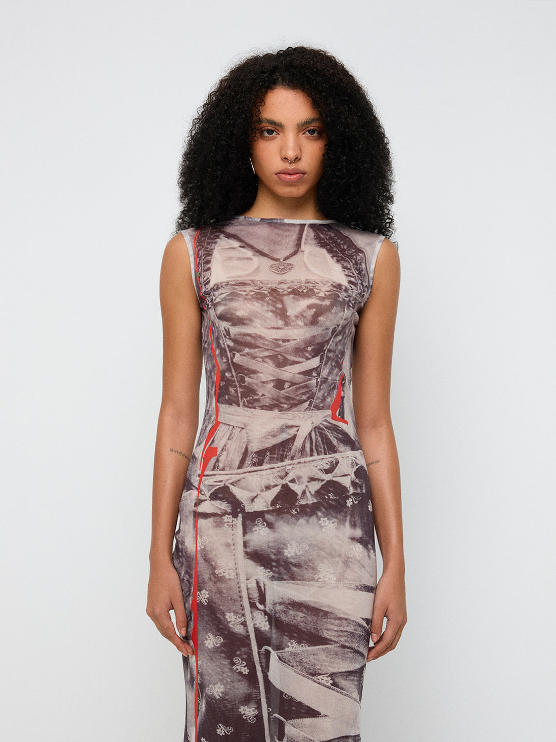 Transparent Rules Mesh Maxi Dress – Smoke Grey