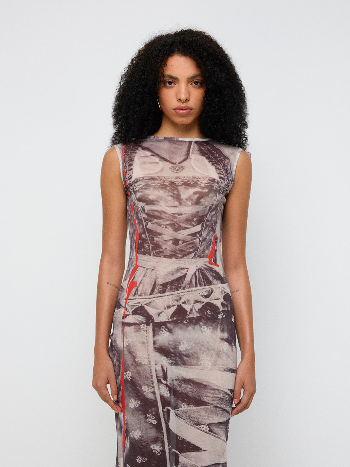 Transparent Rules Mesh Maxi Dress – Smoke Grey