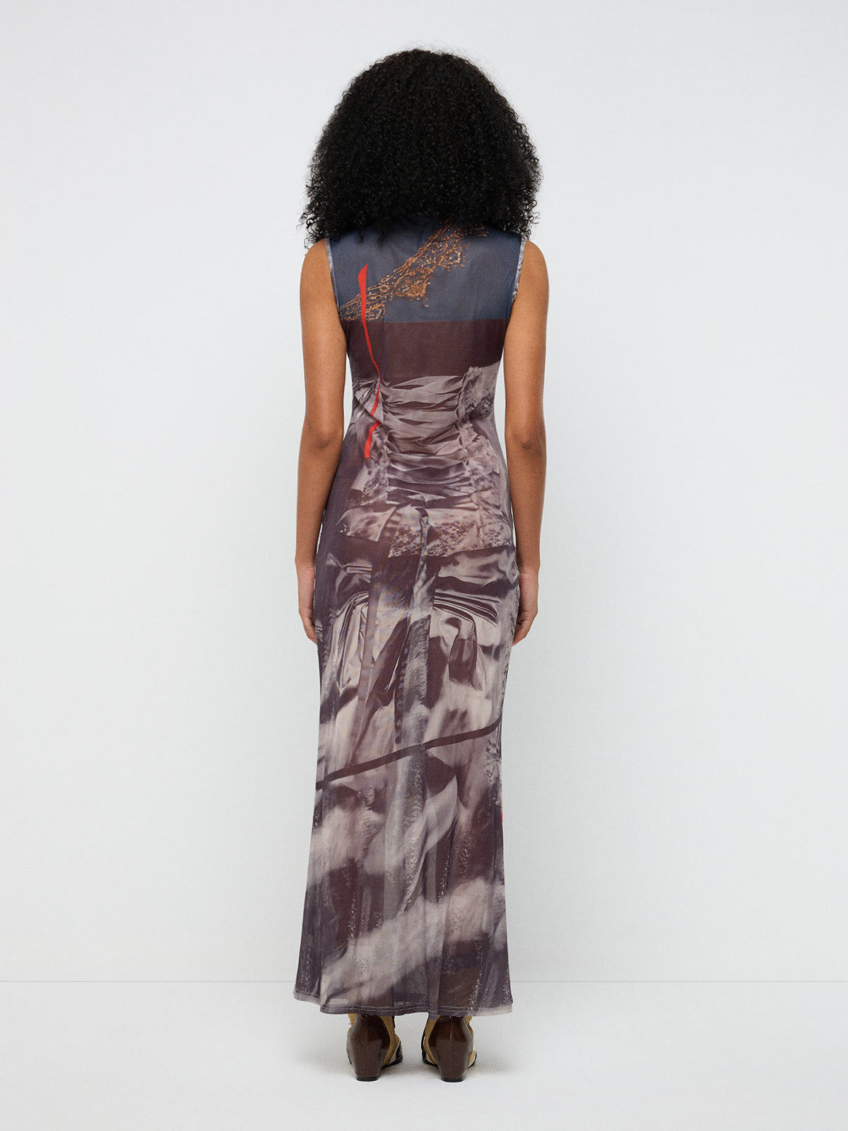Transparent Rules Mesh Maxi Dress – Smoke Grey