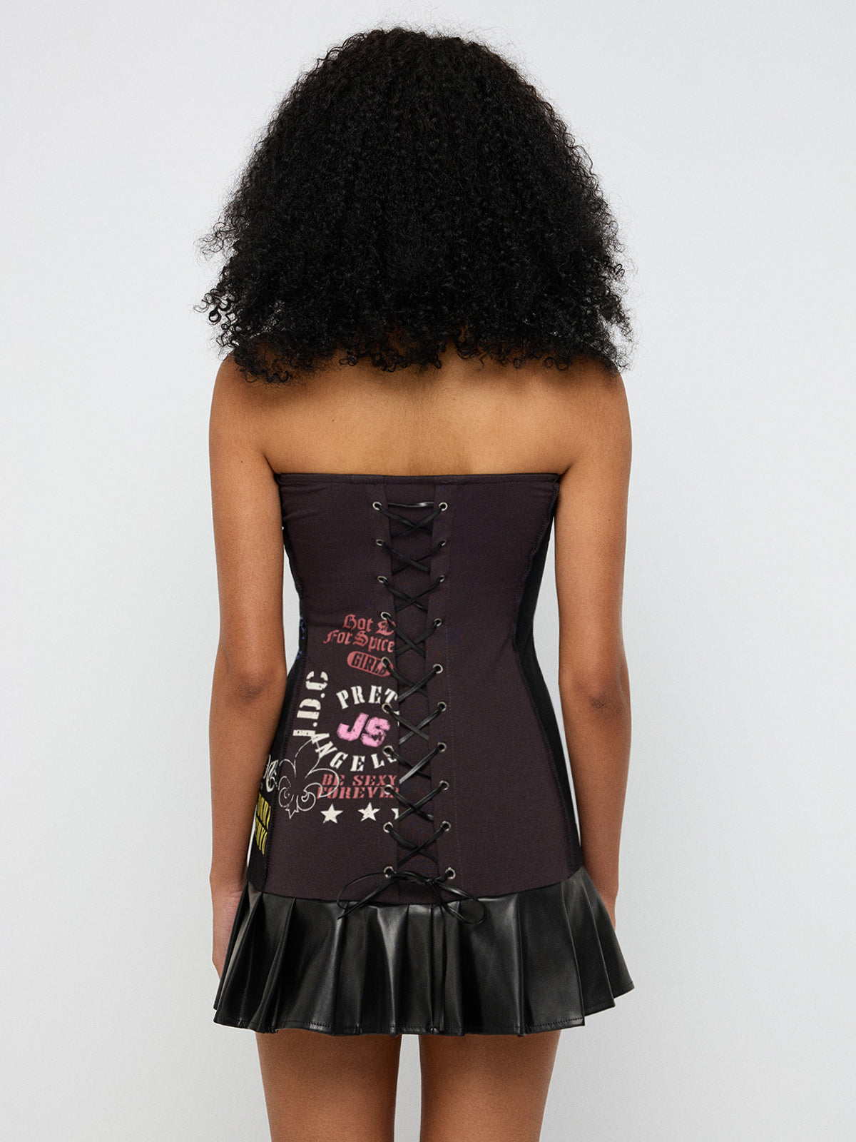 Closed Room Body Pleated Leather Dress – Ink Black