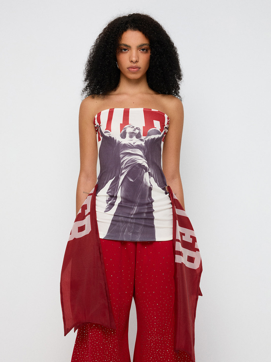 RedFlag Fluttering Goddess Statue Dress – Blood Red