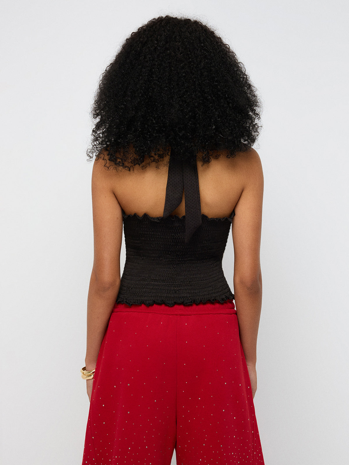 Front Row Halter Tank – Charcoal Black