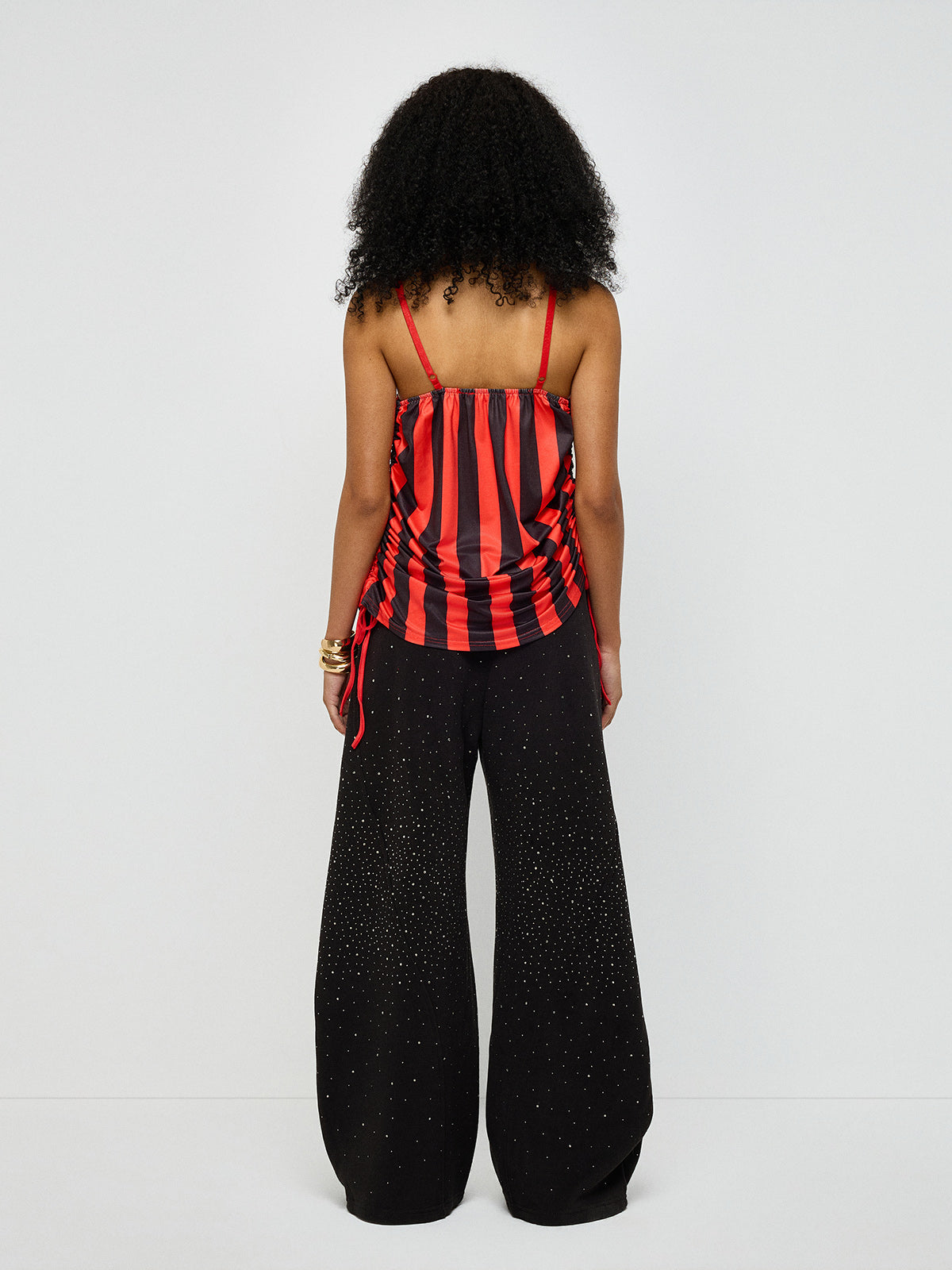 Red Card Glance Jersey Cami Top – Crimson Stripe