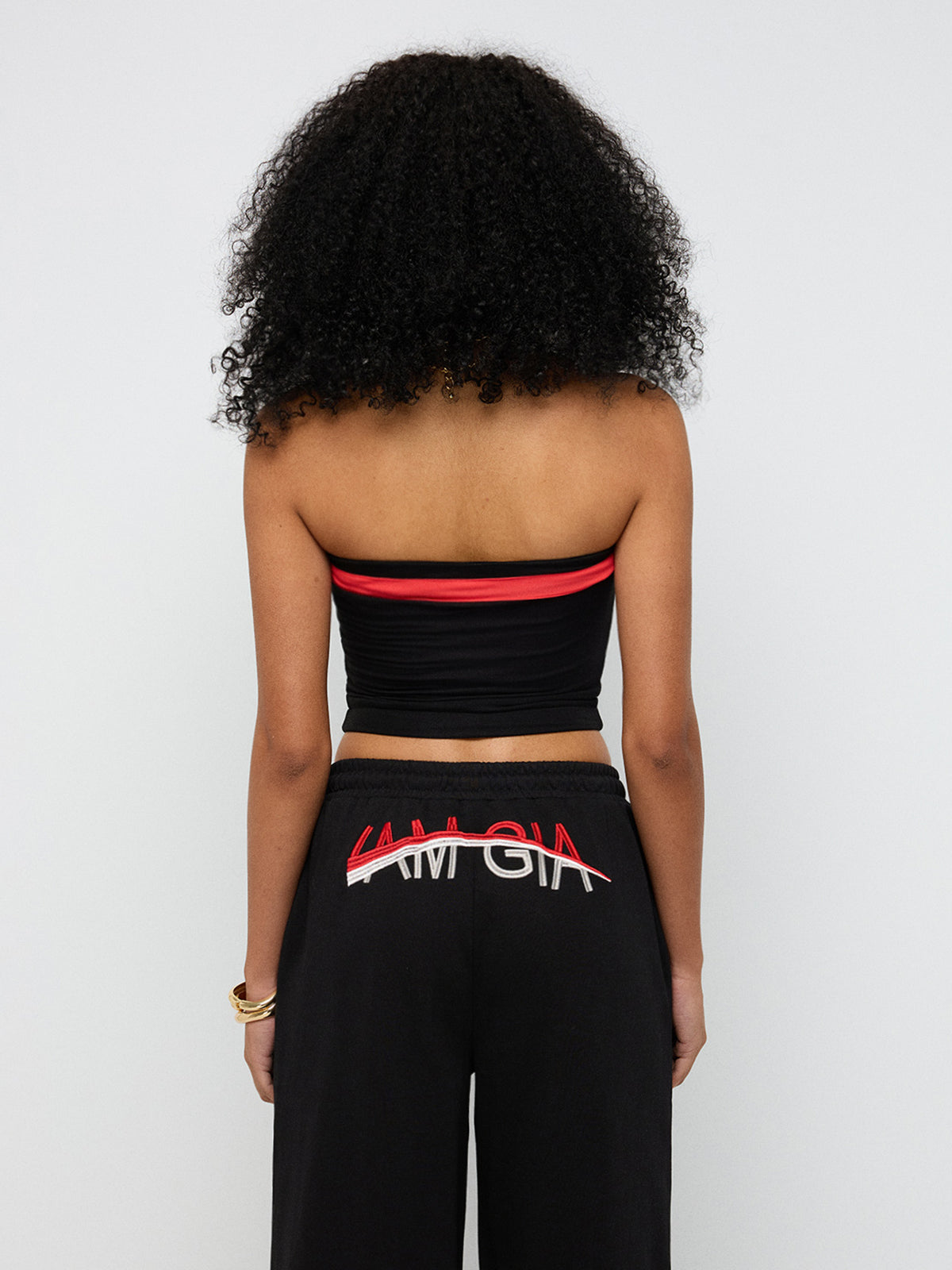 Split Power Contrast Tank – Black Red