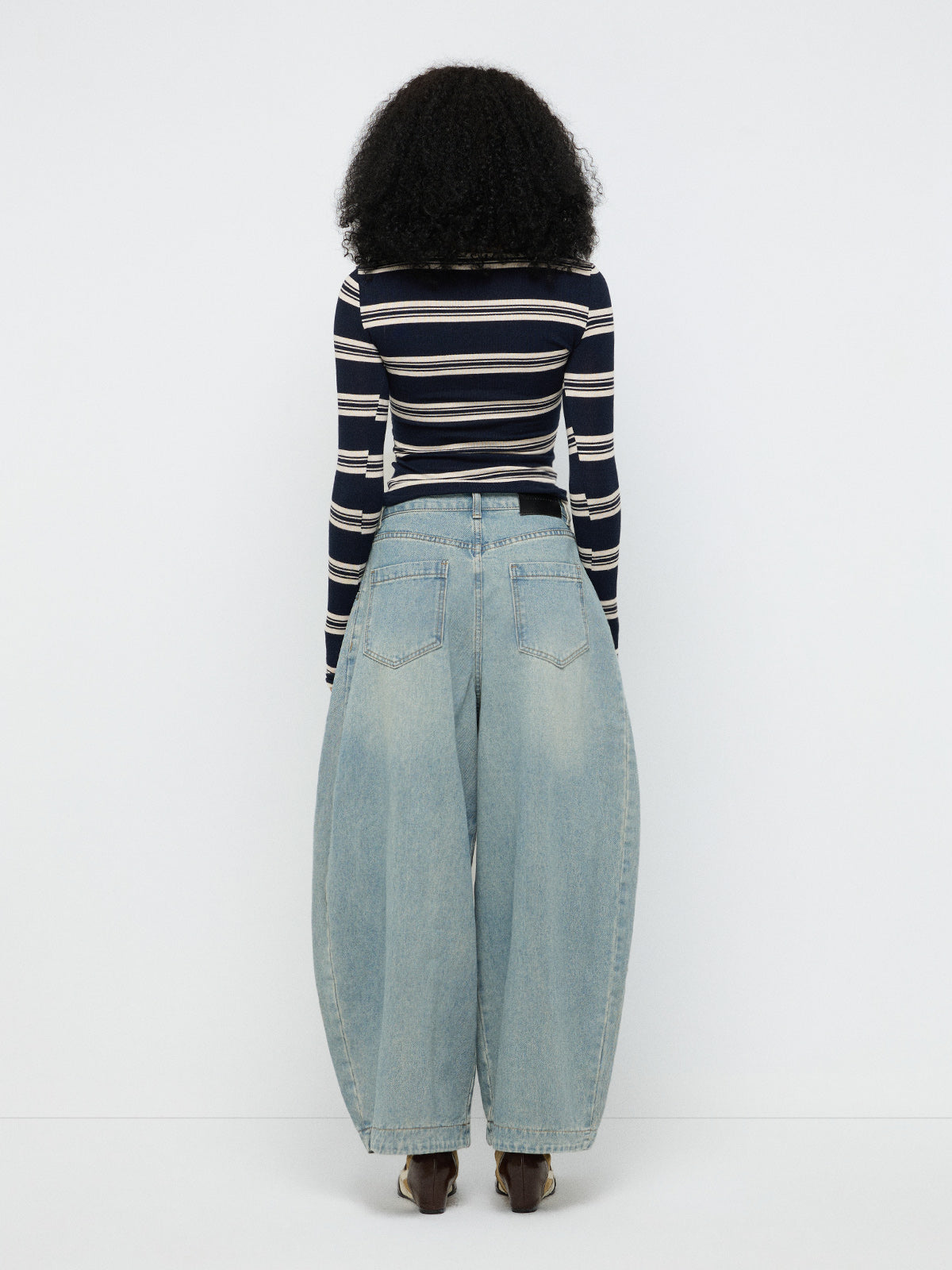 Bent Line Denim Pants – Pale Blue