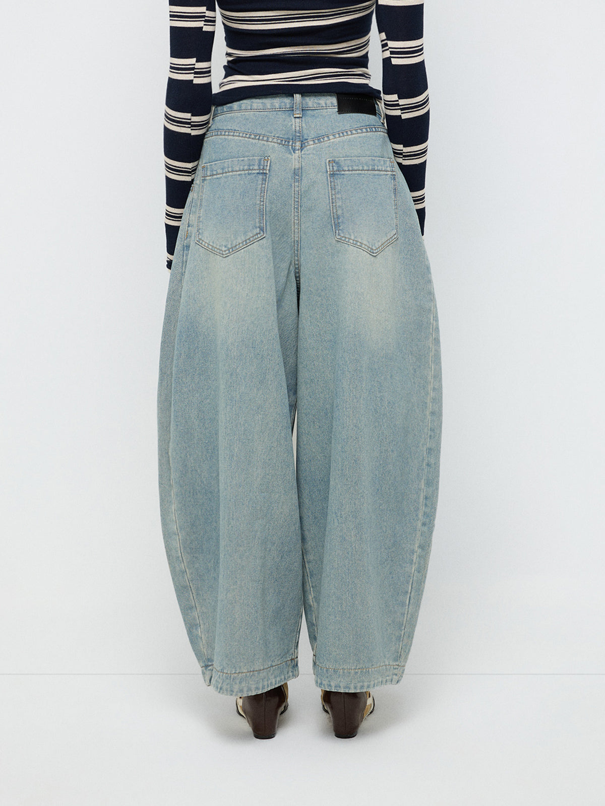 Bent Line Denim Pants – Pale Blue