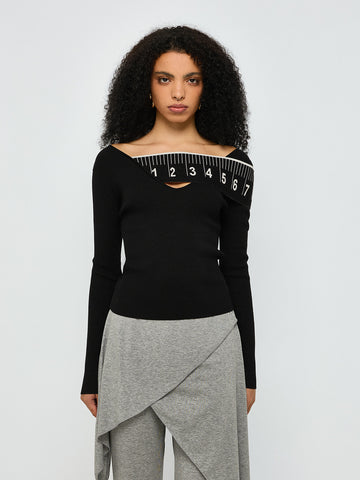 ROR Safe Distance Knit Sleeve Top – Jet Black