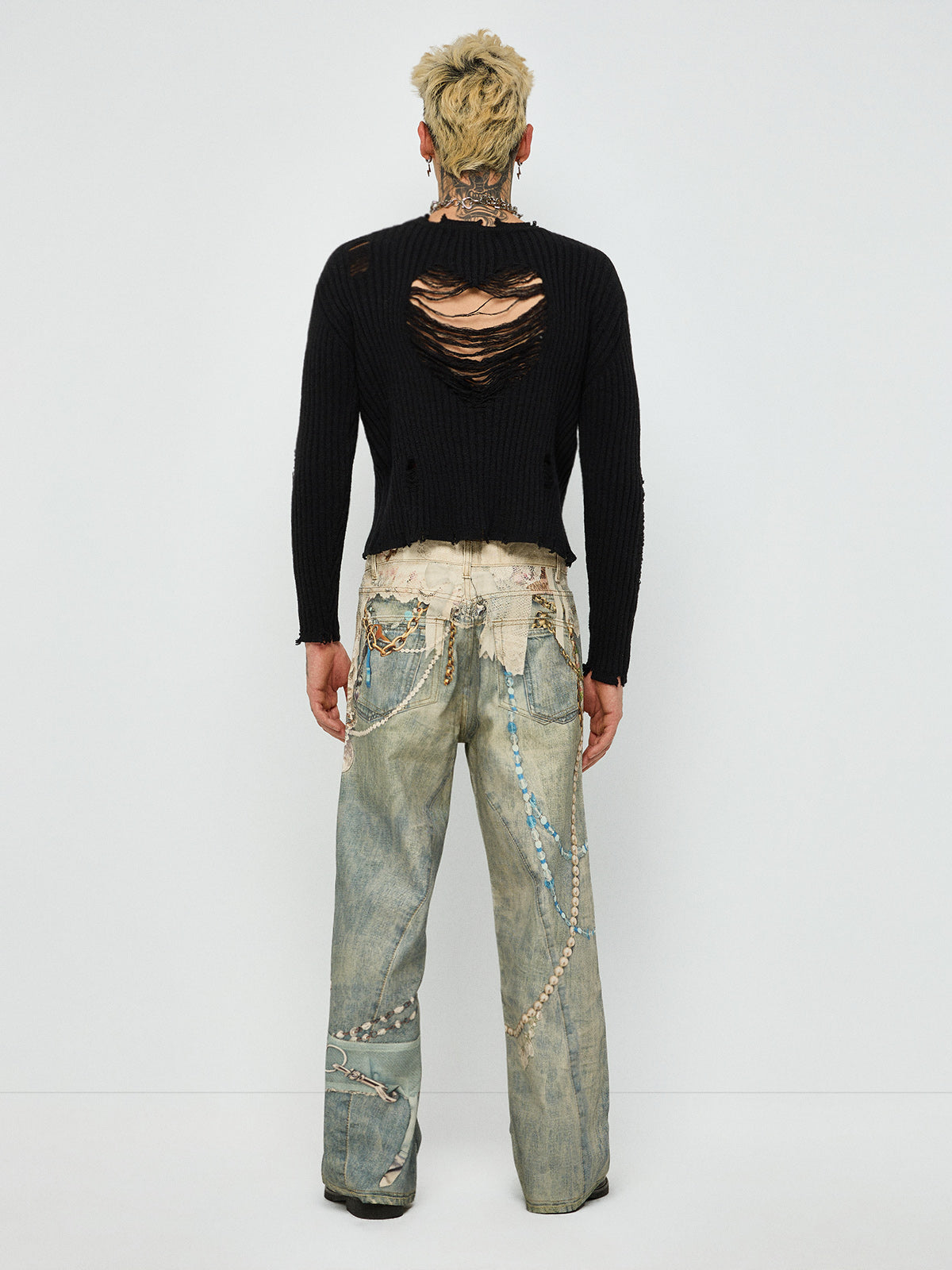 Velvet Riot Print Jeans – Washed Blue
