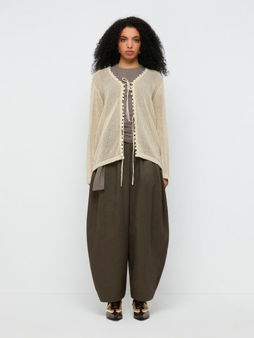 Pearl Touch Knit Cardigan – Oat Beige
