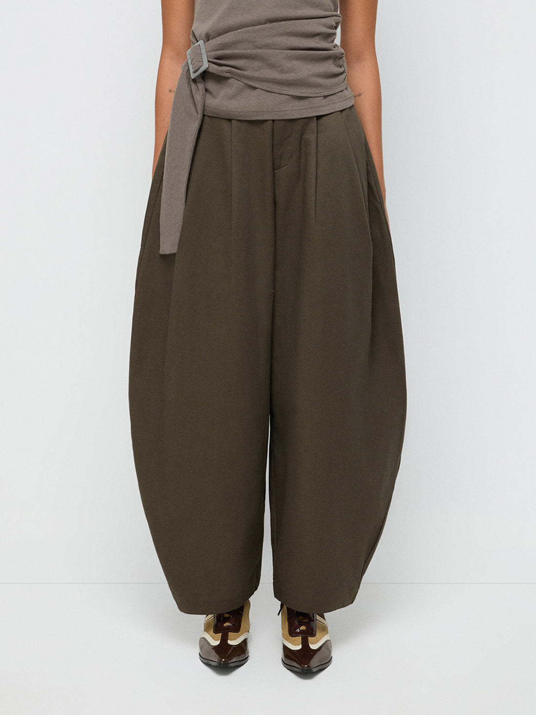 Off-Track Barrel Pants - Forest Green
