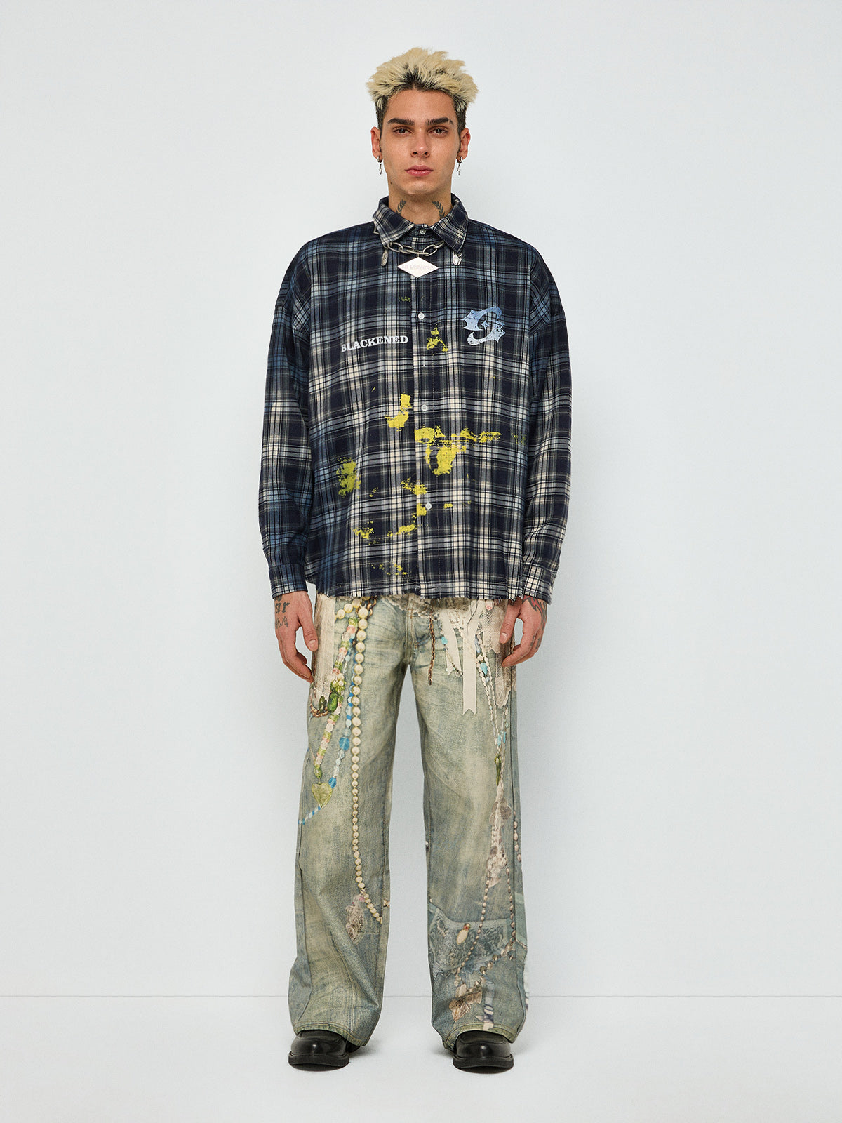 Skipped Class Check Shirt – Black Yellow