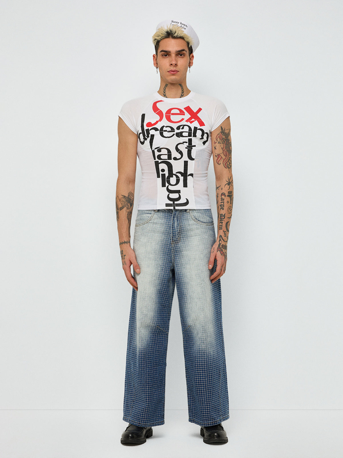 No Refund Looks Mesh Tee – Chalk White