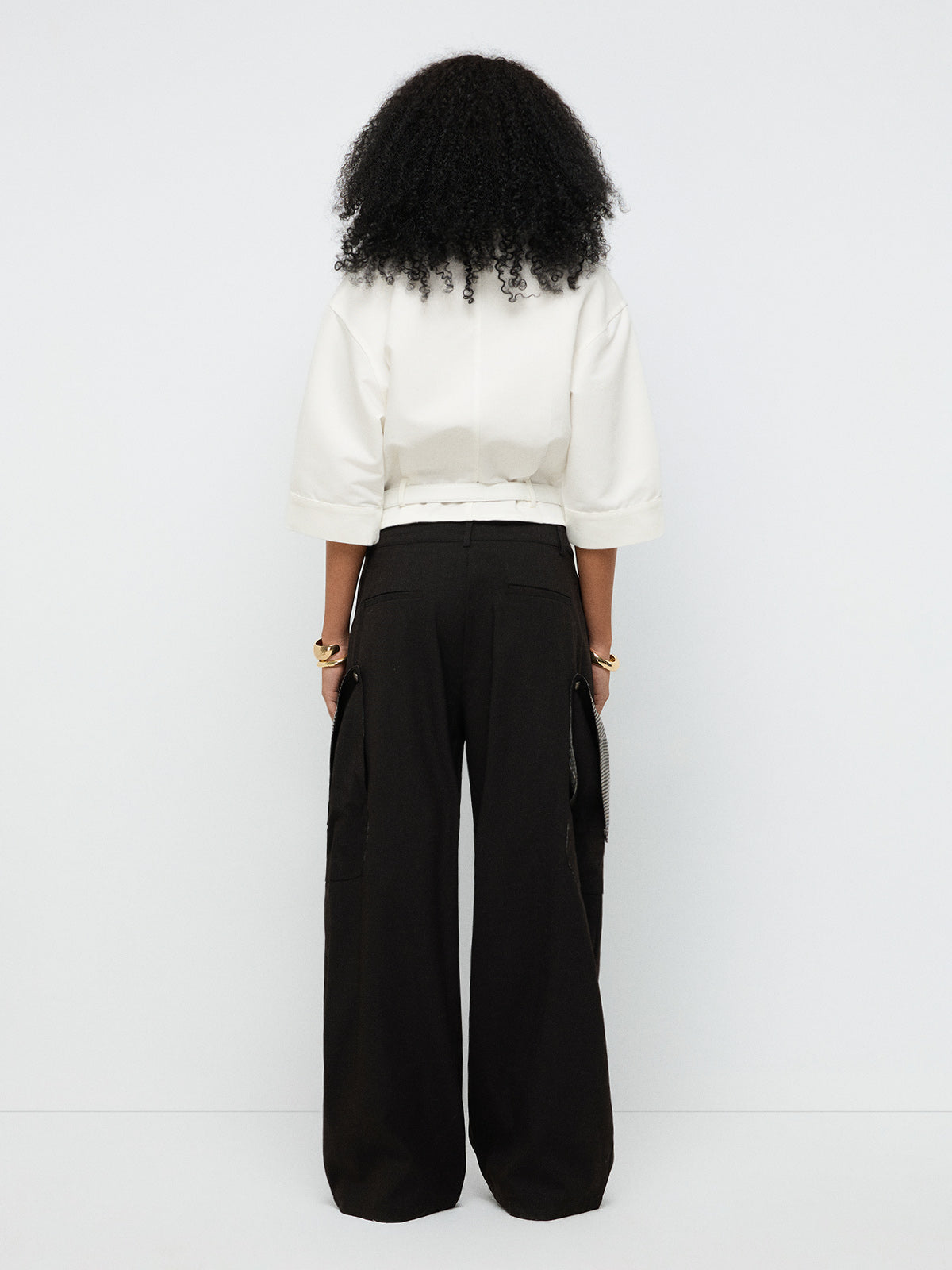 Clean Cut Check Cargo Pants – Jet Black