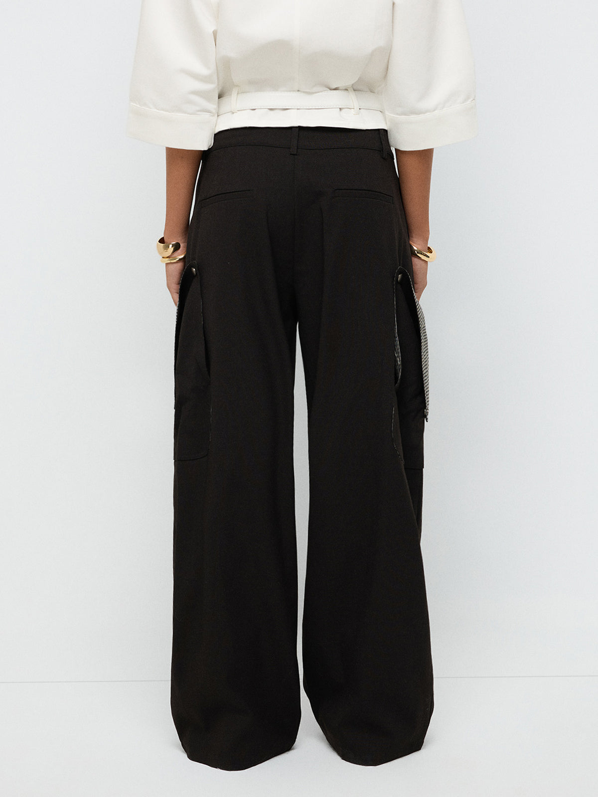 Clean Cut Check Cargo Pants – Jet Black