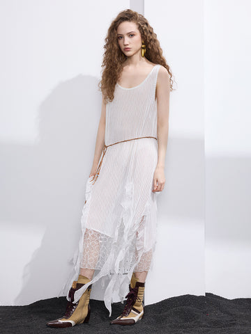 Good Girl Missing Draped Dress - White White