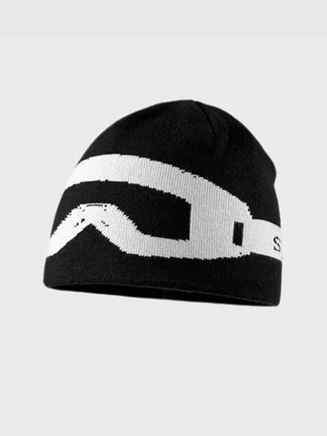 American Club Casual Graphic Contrast Beanie - Black