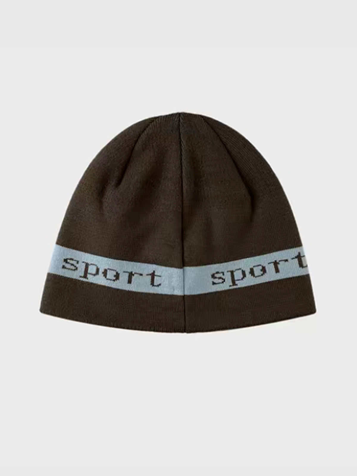 Weekday Outdoor Casual Goggle Detail Knit Beanie - Brown