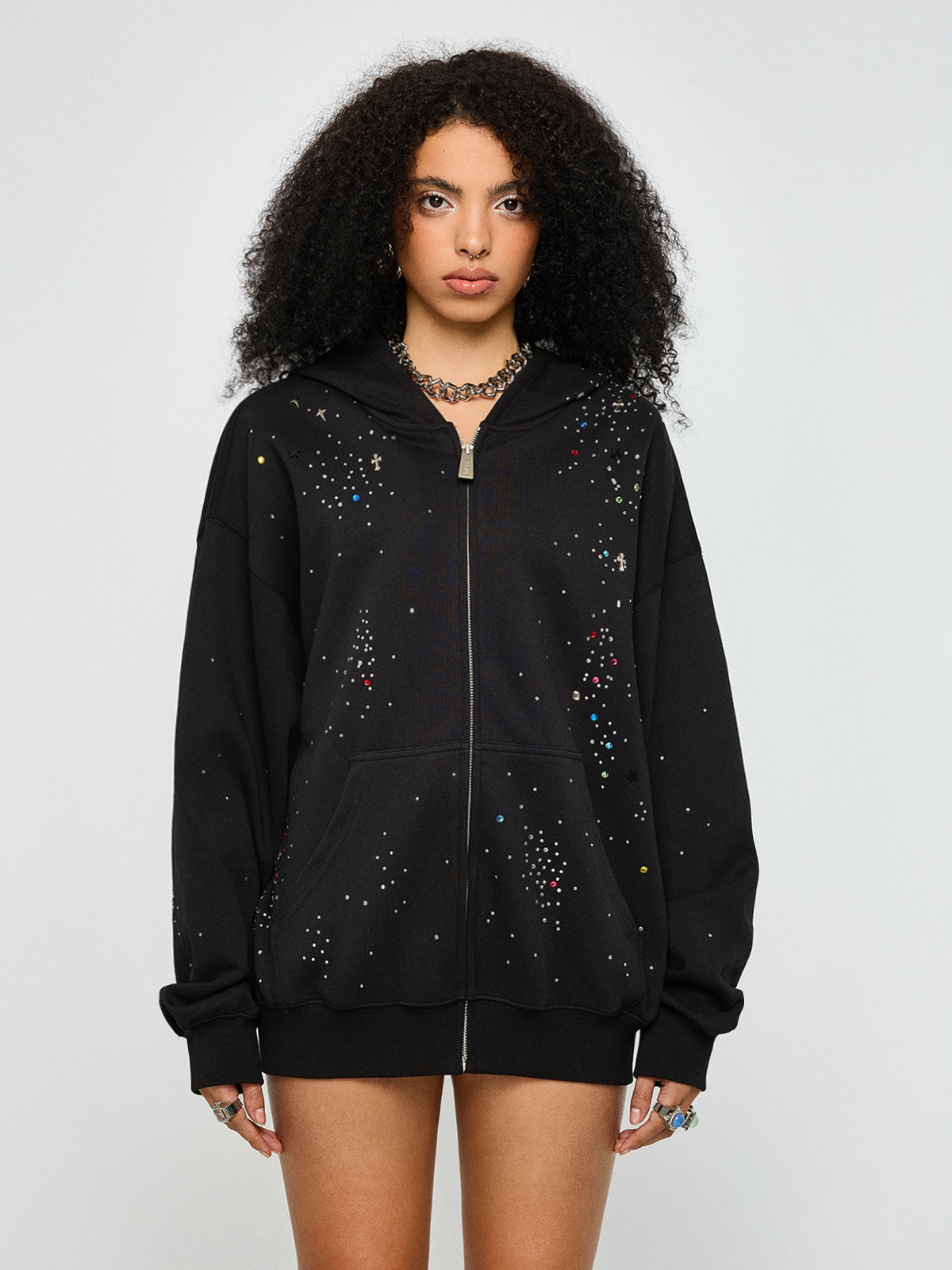 Late Welcome Drink Hoodie Jacket – Shine Black